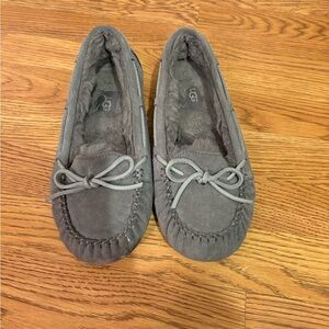 UGG Charcoal Suede Moccasin Flats